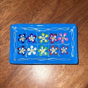 Colorful Floral hand painted Trinket Dish